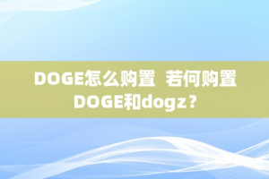 DOGE怎么购置  若何购置DOGE和dogz？
