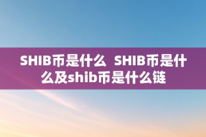 SHIB币是什么  SHIB币是什么及shib币是什么链