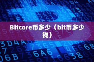 Bitcore币多少（bit币多少钱）